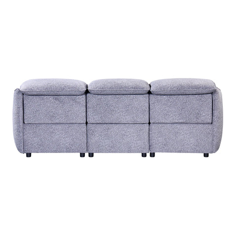 Libra Grey Fabric Power Recliner 3 Seater Sofa with Adjustable Headrests - Pendle Village Furniture