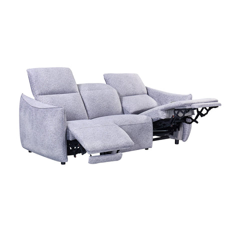 Libra Grey Fabric Power Recliner 3 Seater Sofa with Adjustable Headrests - Pendle Village Furniture