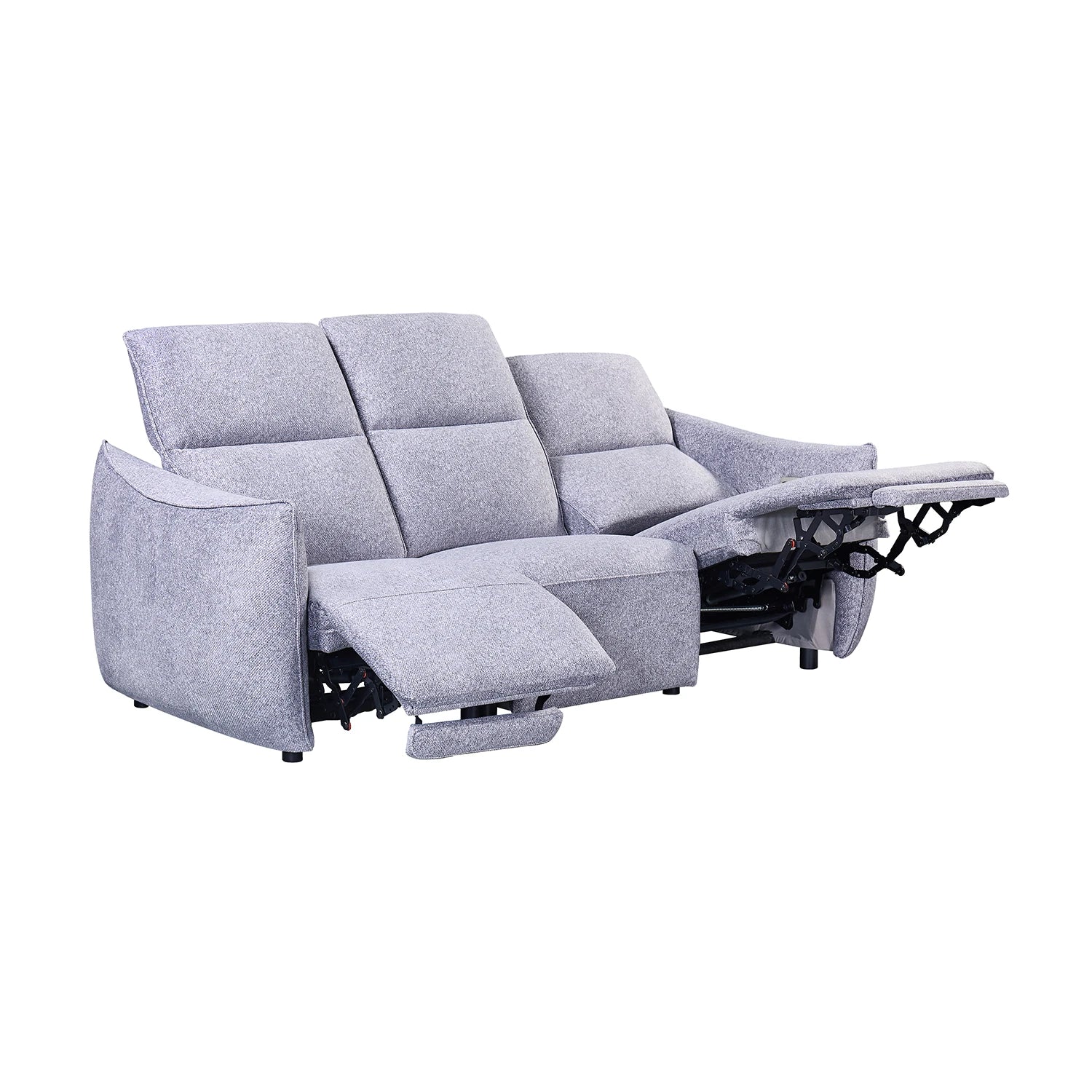 Libra Grey Fabric Power Recliner 3 Seater Sofa with Adjustable Headrests - Pendle Village Furniture