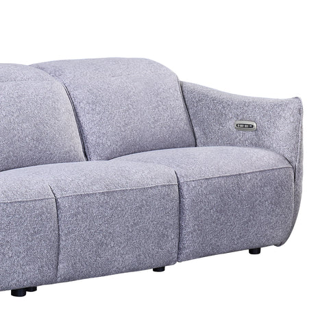 Libra Grey Fabric Power Recliner 3 Seater Sofa with Adjustable Headrests - Pendle Village Furniture