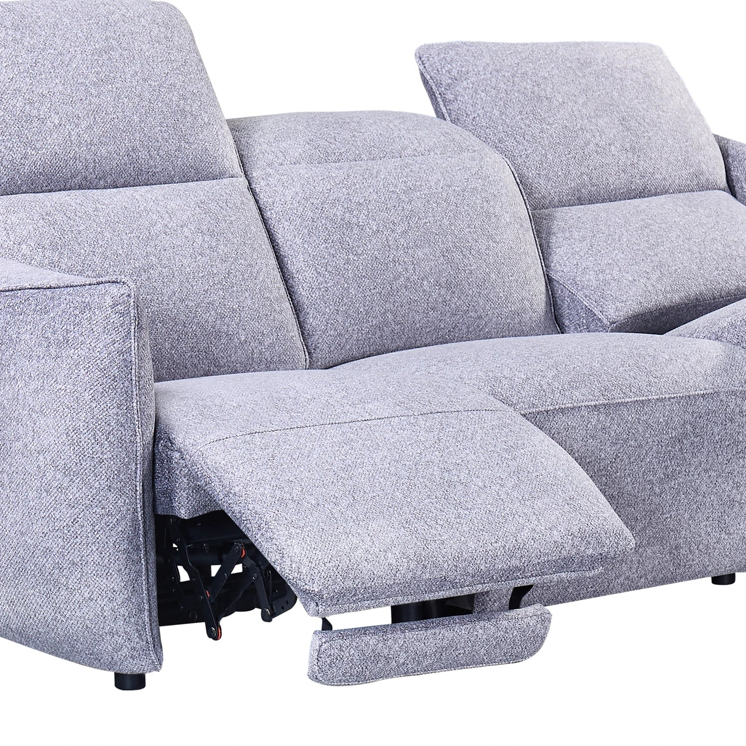 Libra Grey Fabric Power Recliner 3 Seater Sofa with Adjustable Headrests - Pendle Village Furniture