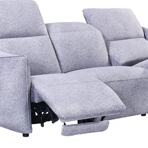 Libra Grey Fabric Power Recliner 3 Seater Sofa with Adjustable Headrests - Pendle Village Furniture