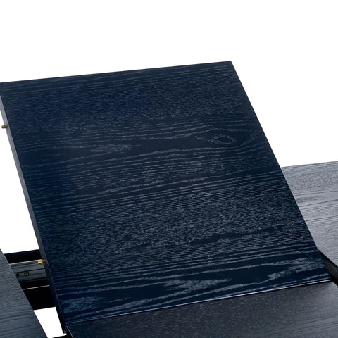 Lewes Fluted Extending Dining Table in Black - Pendle Village Furniture