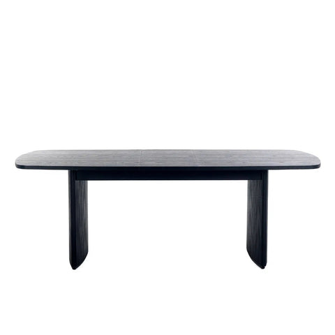 Lewes Fluted Extending Dining Table in Black - Pendle Village Furniture