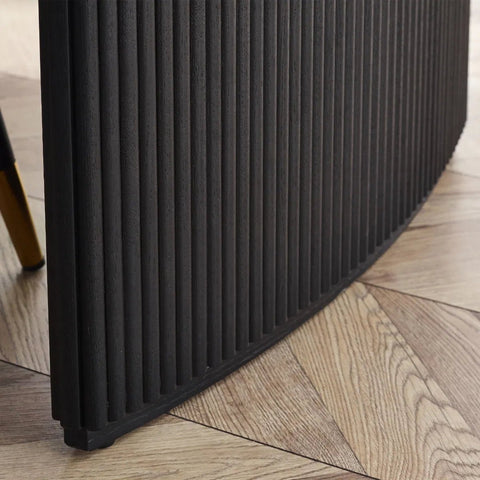 Lewes Fluted Extending Dining Table in Black - Pendle Village Furniture