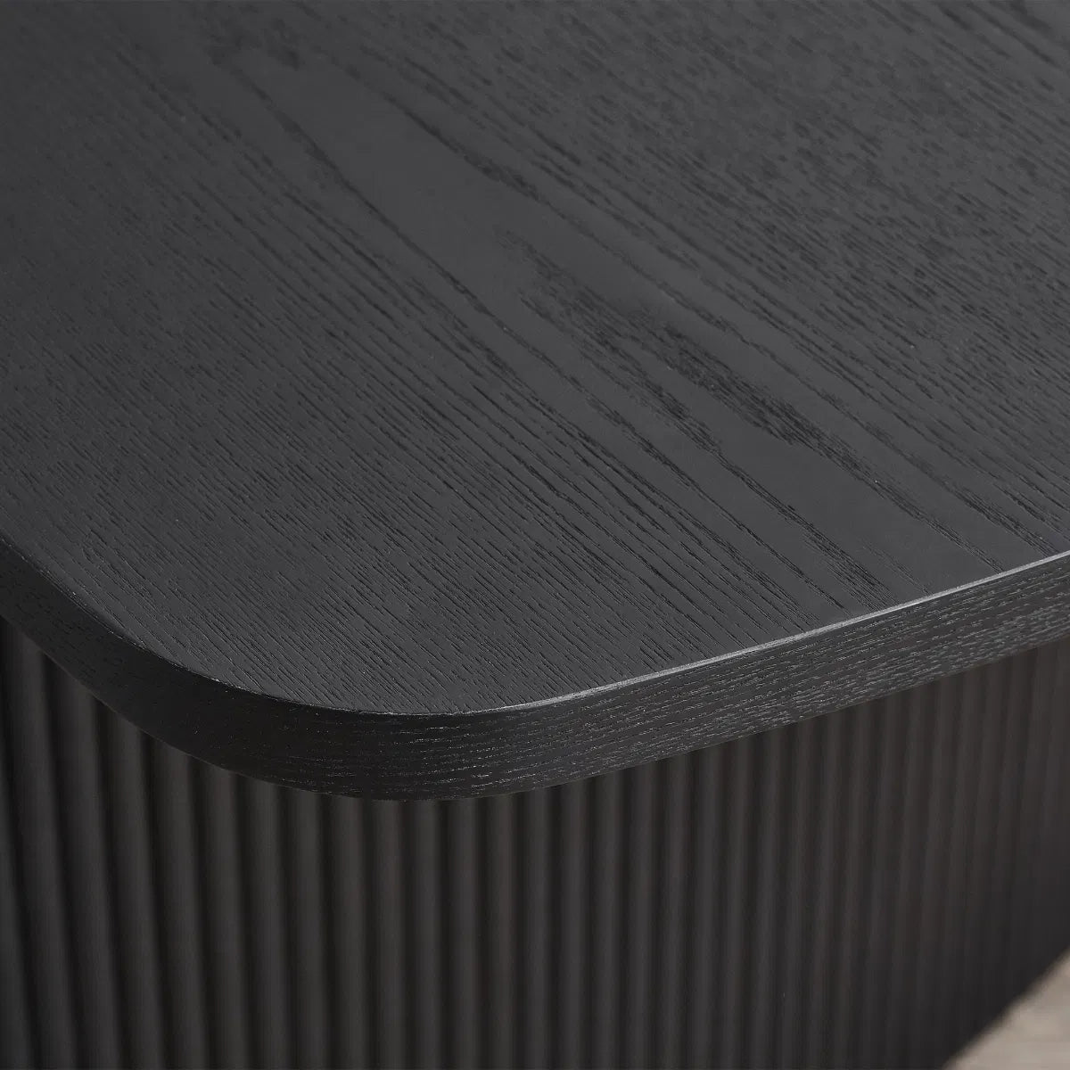 Lewes Fluted Extending Dining Table in Black - Pendle Village Furniture