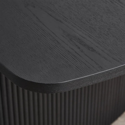 Lewes Fluted Extending Dining Table in Black - Pendle Village Furniture