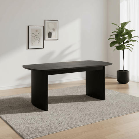 Lewes Fluted Extending Dining Table in Black
