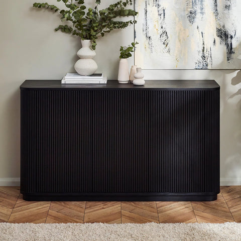 Lewes Black Fluted Sideboard - Pendle Village Furniture