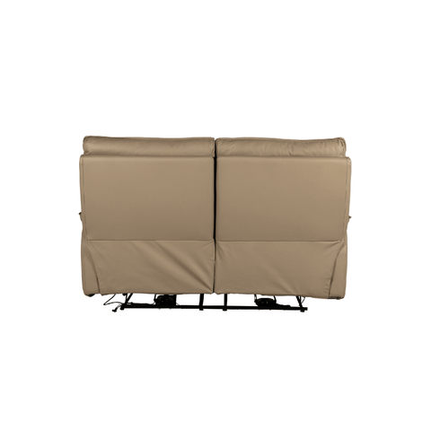 Logan 2 Seater Electric Recliner Sofa – Latte Leather - Pendle Village Furniture