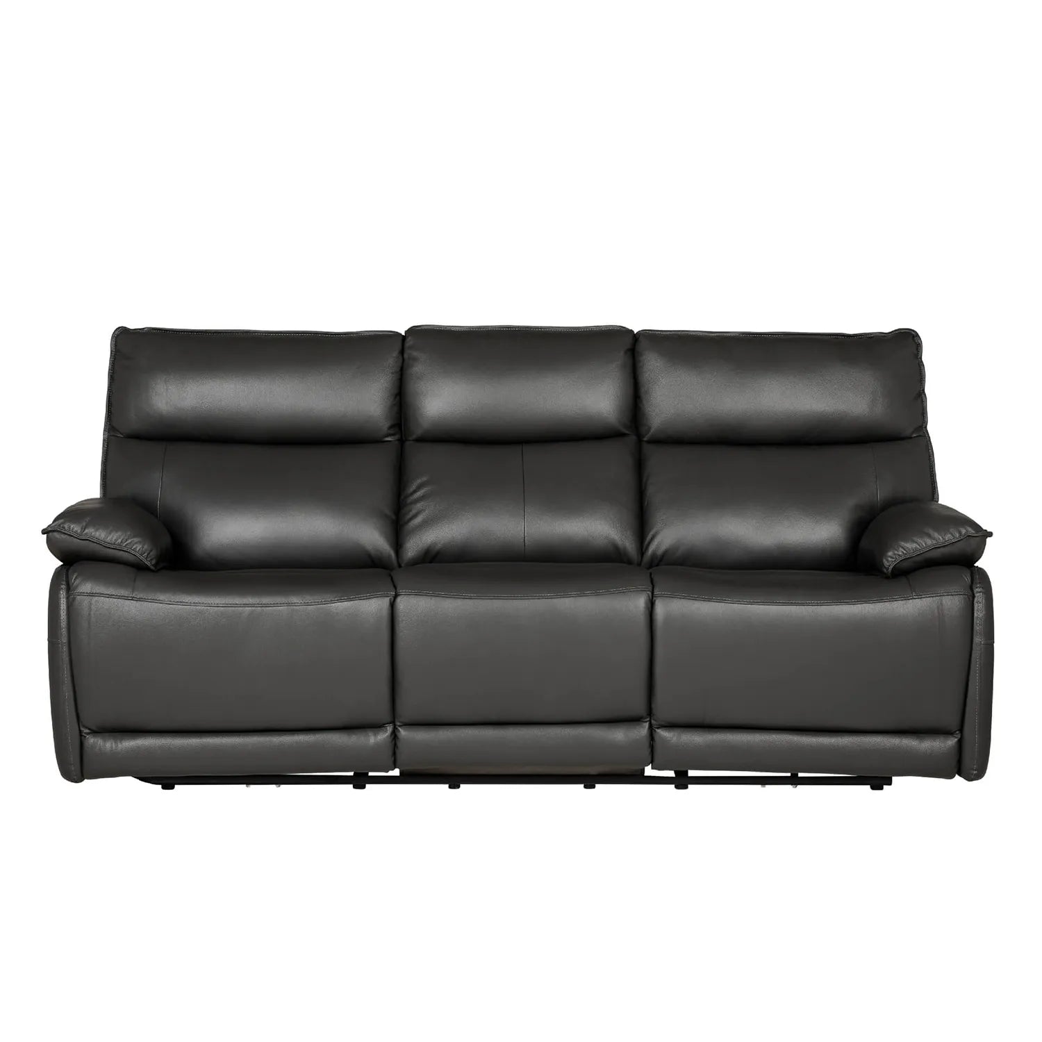 Logan 3 Seater Electric Recliner Leather Sofa – Dark Grey - Pendle Village Furniture
