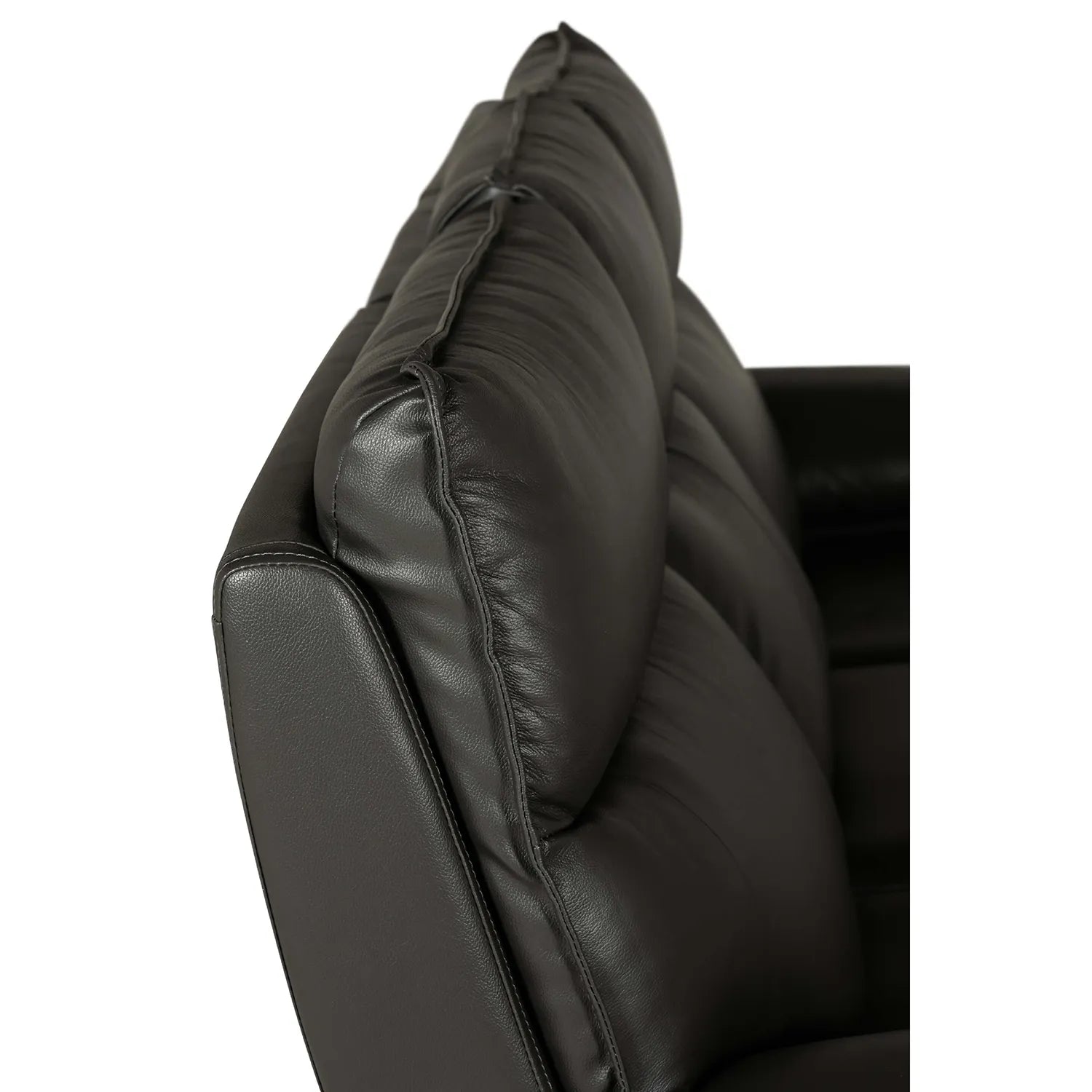 Logan 3 Seater Electric Recliner Leather Sofa – Dark Grey - Pendle Village Furniture