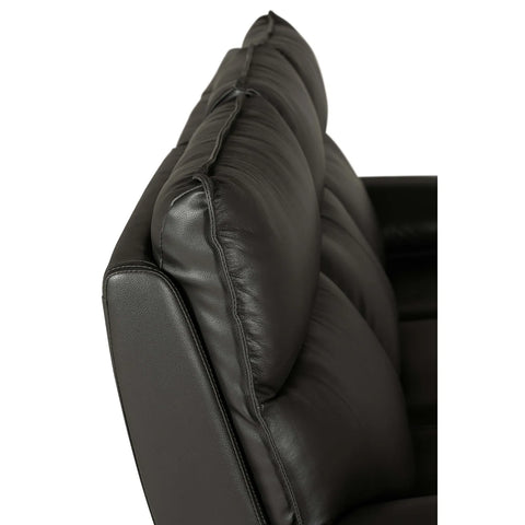Logan 3 Seater Electric Recliner Leather Sofa – Dark Grey - Pendle Village Furniture