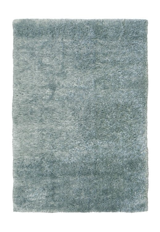 Cozy shaggy rug in pastel blue tone for modern homes.
