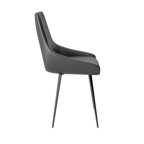 Landan Grey Leather Dining Chairs