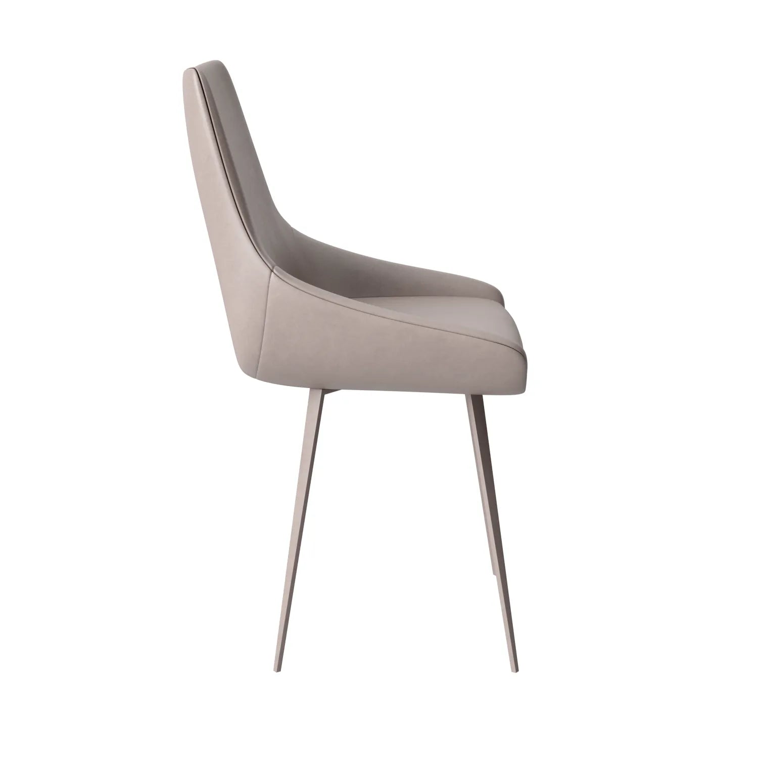 Landan Taupe Leather Dining Chairs