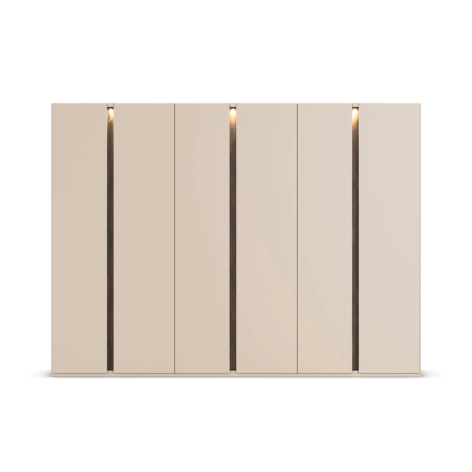 Larisa 301cm Champagne & Atlantic Oak Hinged 6 Door Wardrobe - Pendle Village Furniture