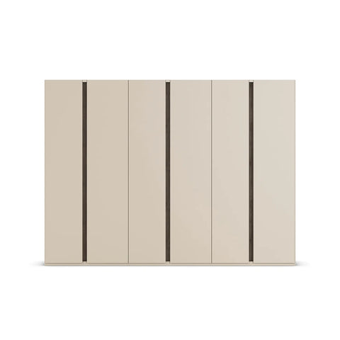 Larisa 301cm Champagne & Atlantic Oak Hinged 6 Door Wardrobe - Pendle Village Furniture