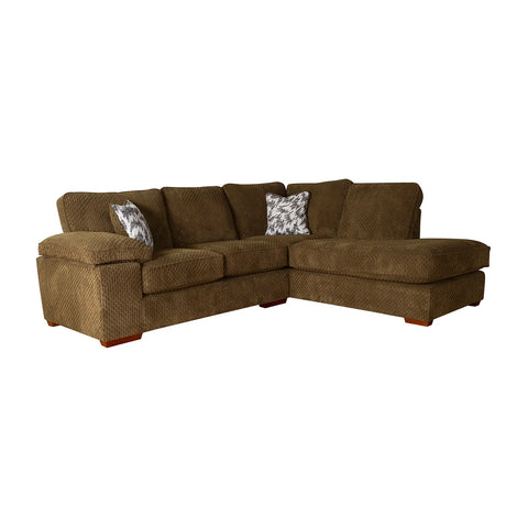 Laura Chaise Corner Moss Green Fabric Sofa