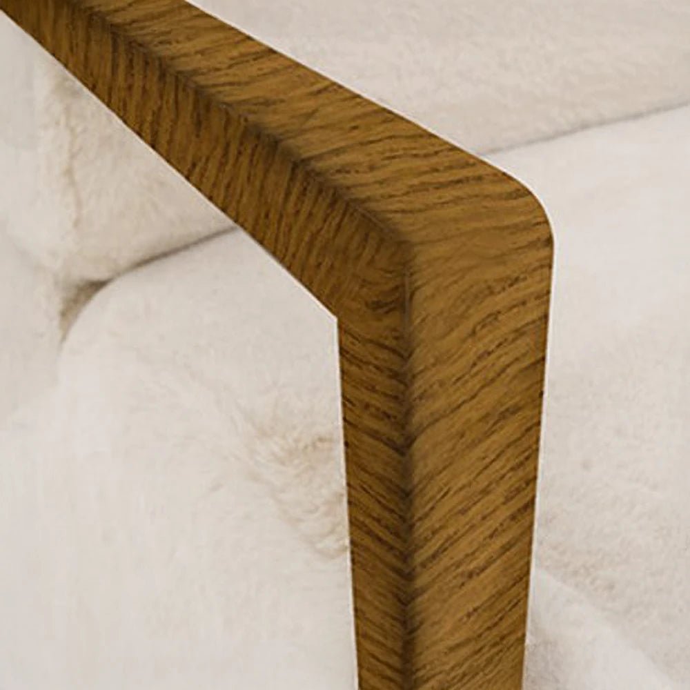 Laura Bear Fabric Accent & Swivel Chair – Mid Oak Arm