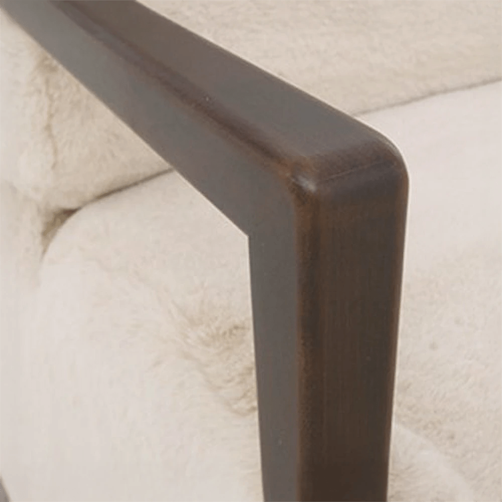 Laura Bear Fabric Accent & Swivel Chair – Walnut Arm