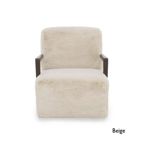 Laura Beige Bear Fabric Accent or Swivel Chair for Living Room