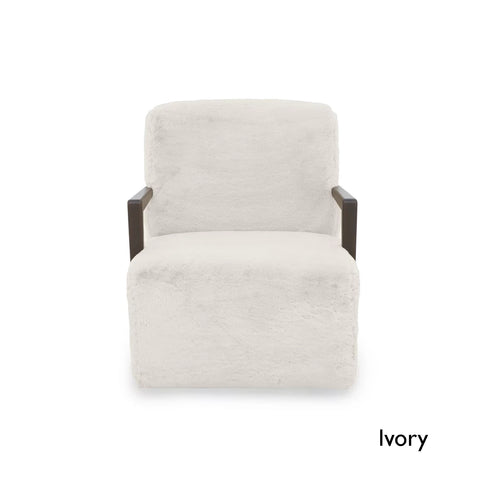 Laura Ivory Bear Fabric Accent or Swivel Chair for Living Room