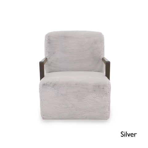 Laura Silver Bear Fabric Accent or Swivel Chair for Living Room