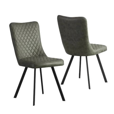 Laura Dark Grey Plush Velvet Dining Chairs, Set of 4