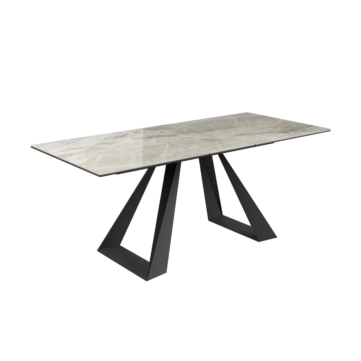 Lavante Vortex grey Gloss 1.6M Extending Ceramic Top Dining Table 