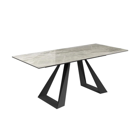 Lavante Vortex grey Gloss 1.6M Extending Ceramic Top Dining Table 