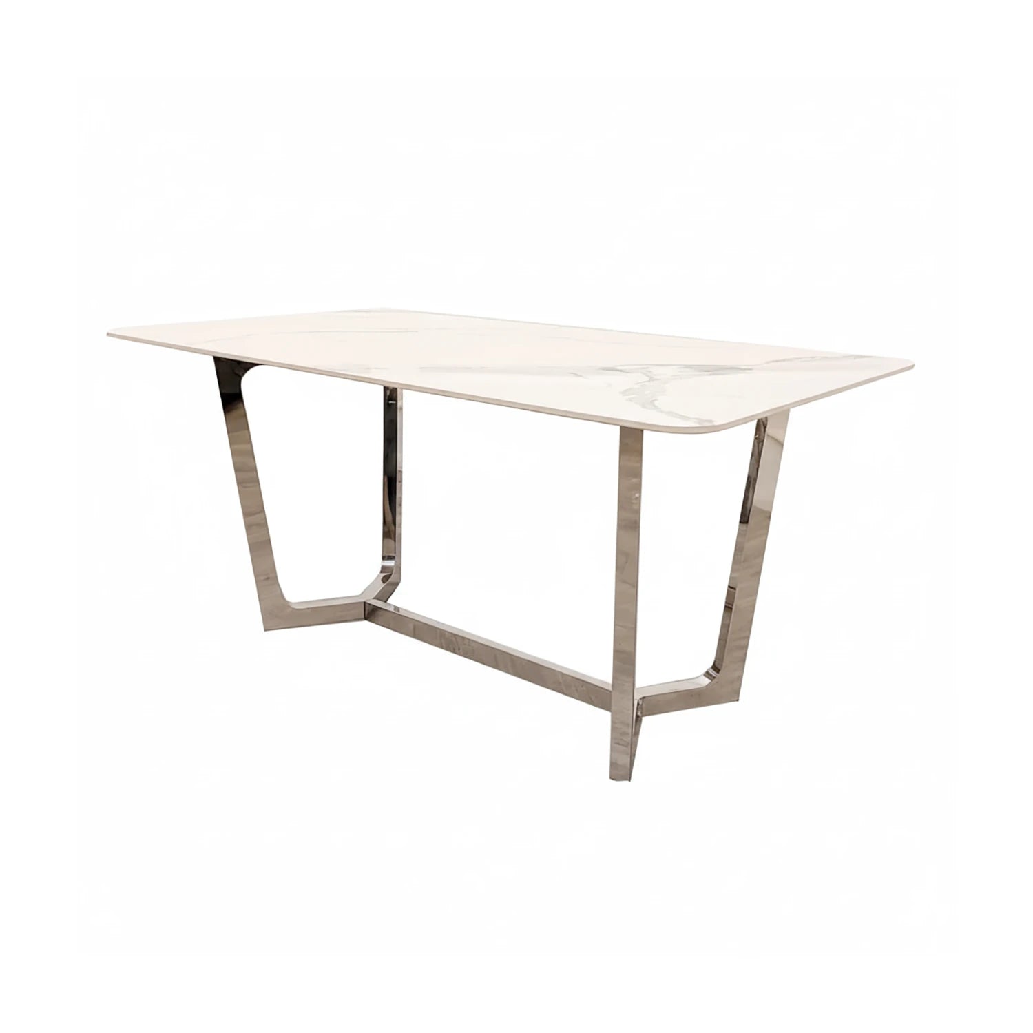 Layton White Sintered Stone Dining Table with Grey Leather Chairs - Pendle Village Furniture
