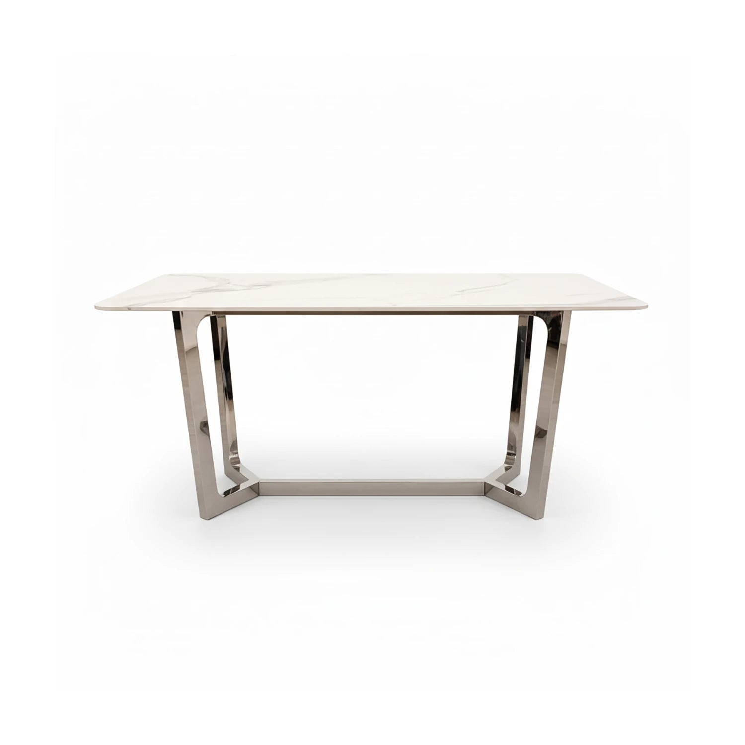 Layton White Sintered Stone Dining Table with Grey Leather Chairs - Pendle Village Furniture