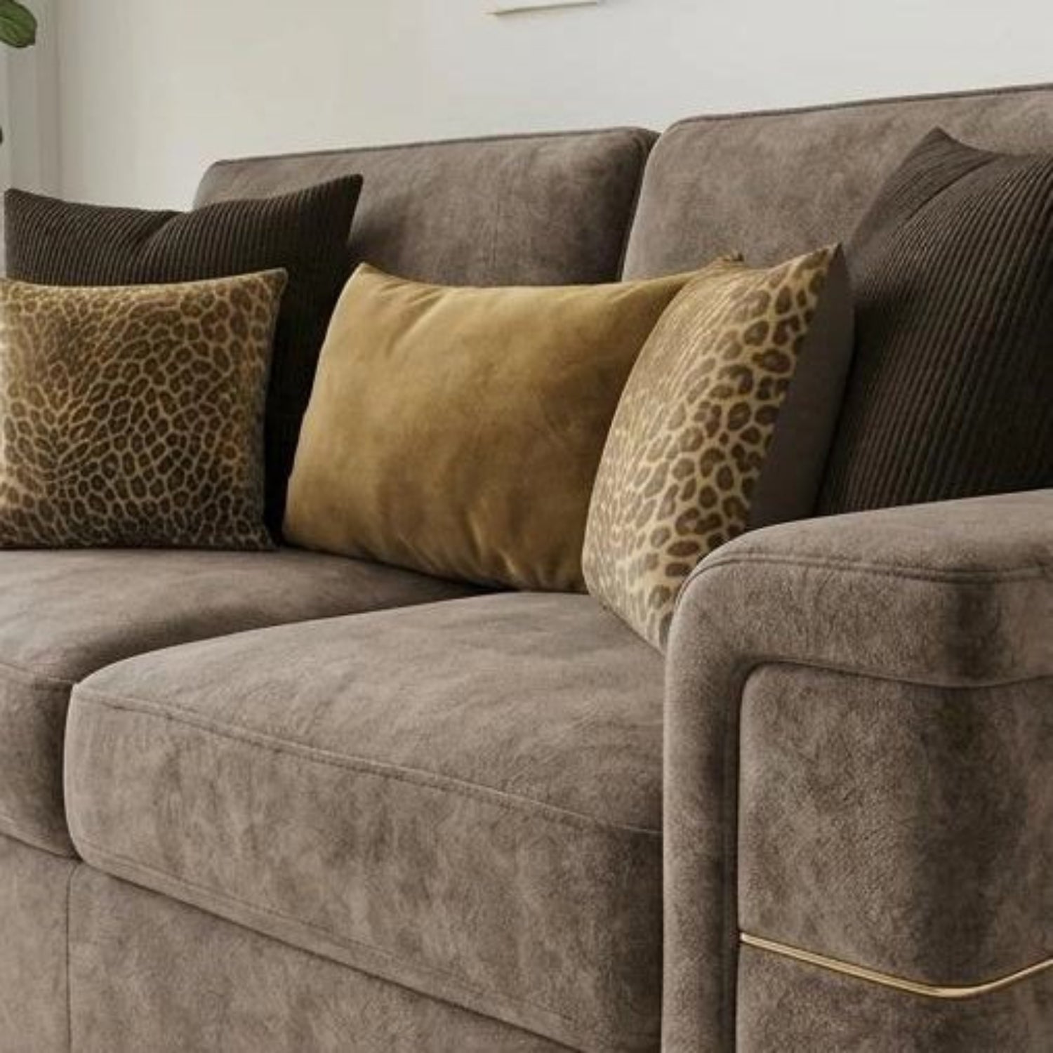 Glamour Inspire Fabric 2 Corner 2 sofa with deep seating, velvet upholstery, and a spacious corner design.
