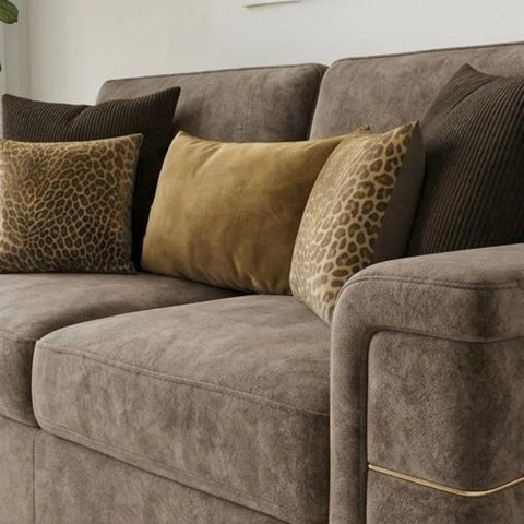 Glamour Inspire Fabric 2 Corner 2 sofa with deep seating, velvet upholstery, and a spacious corner design.