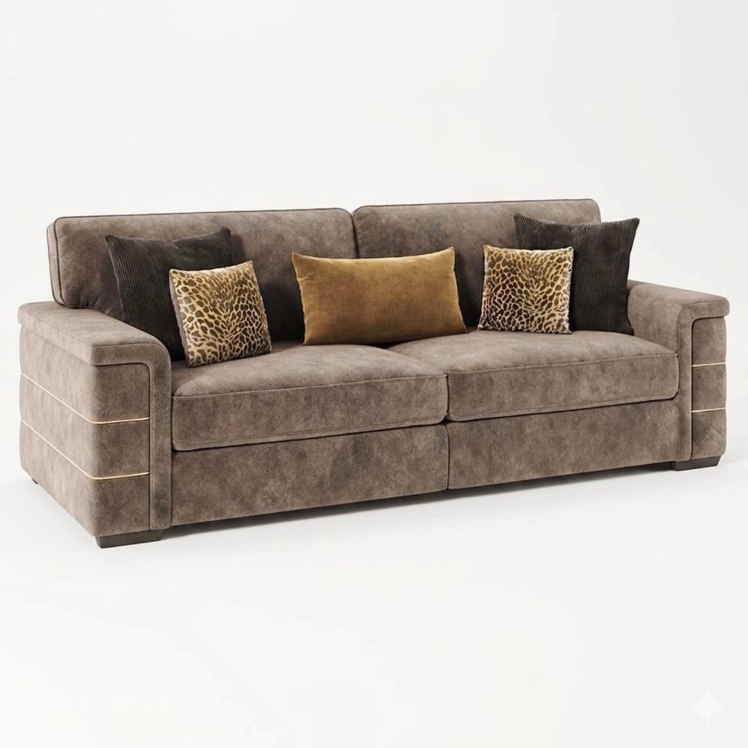 Luxury Glamour Inspire 4 seater velvet sofa with plush cushions, soft dappled fabric, and a refined contemporary silhouette.