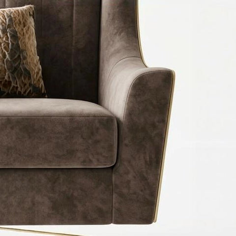 Deep cushioning, velvet upholstery.