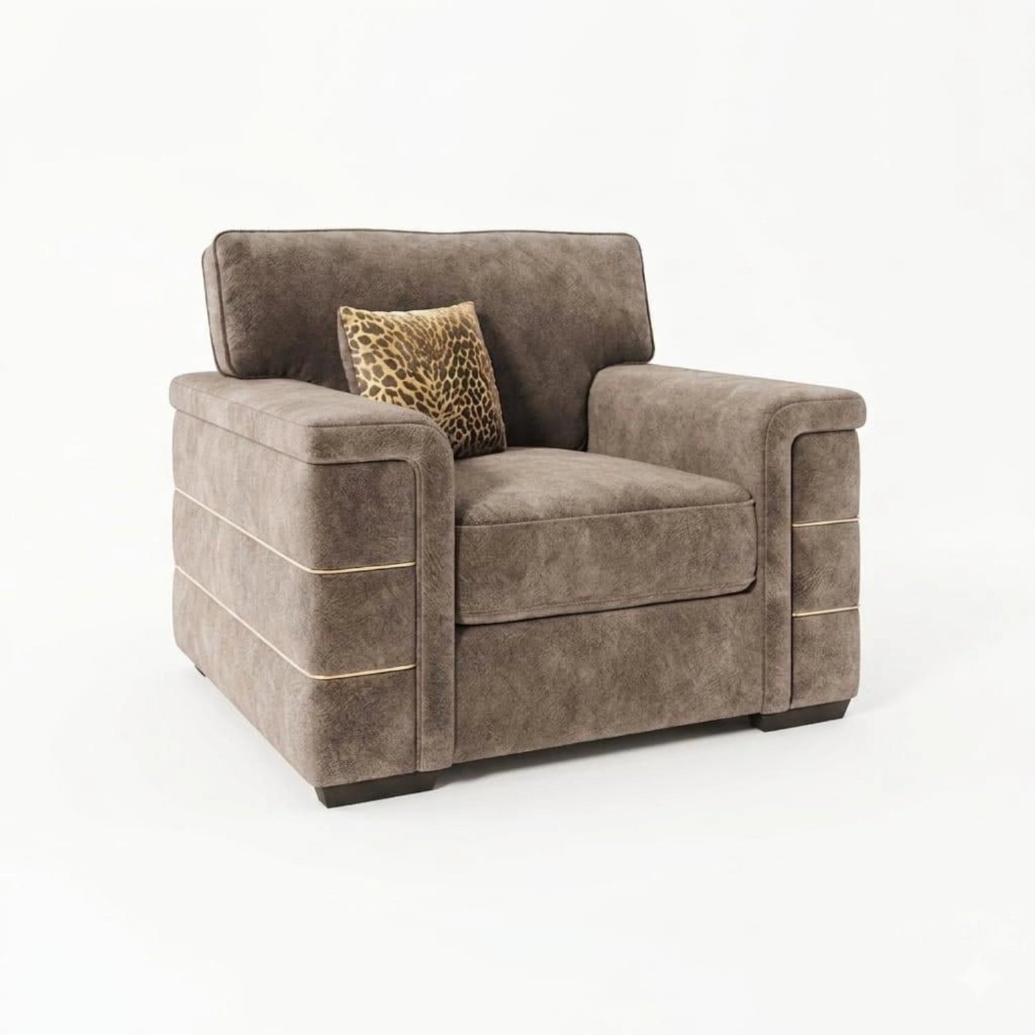 Glamour Inspire Fabric accent chair with deep cushioning, velvet upholstery, and a modern elegant design.