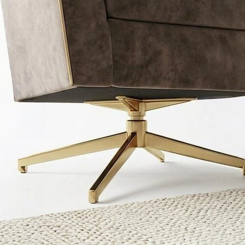 Luxury Glamour Inspire velvet swivel chair with plush seating, soft dappled fabric, and an elegant contemporary design, Modern rotating base.