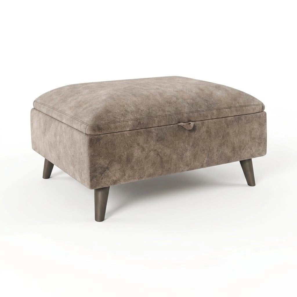 Luxury Glamour Inspire velvet storage footstool with soft dappled fabric and concealed storage design.