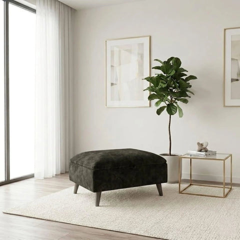 Luxury Glamour Inspire velvet storage footstool with soft dappled fabric and concealed storage design.