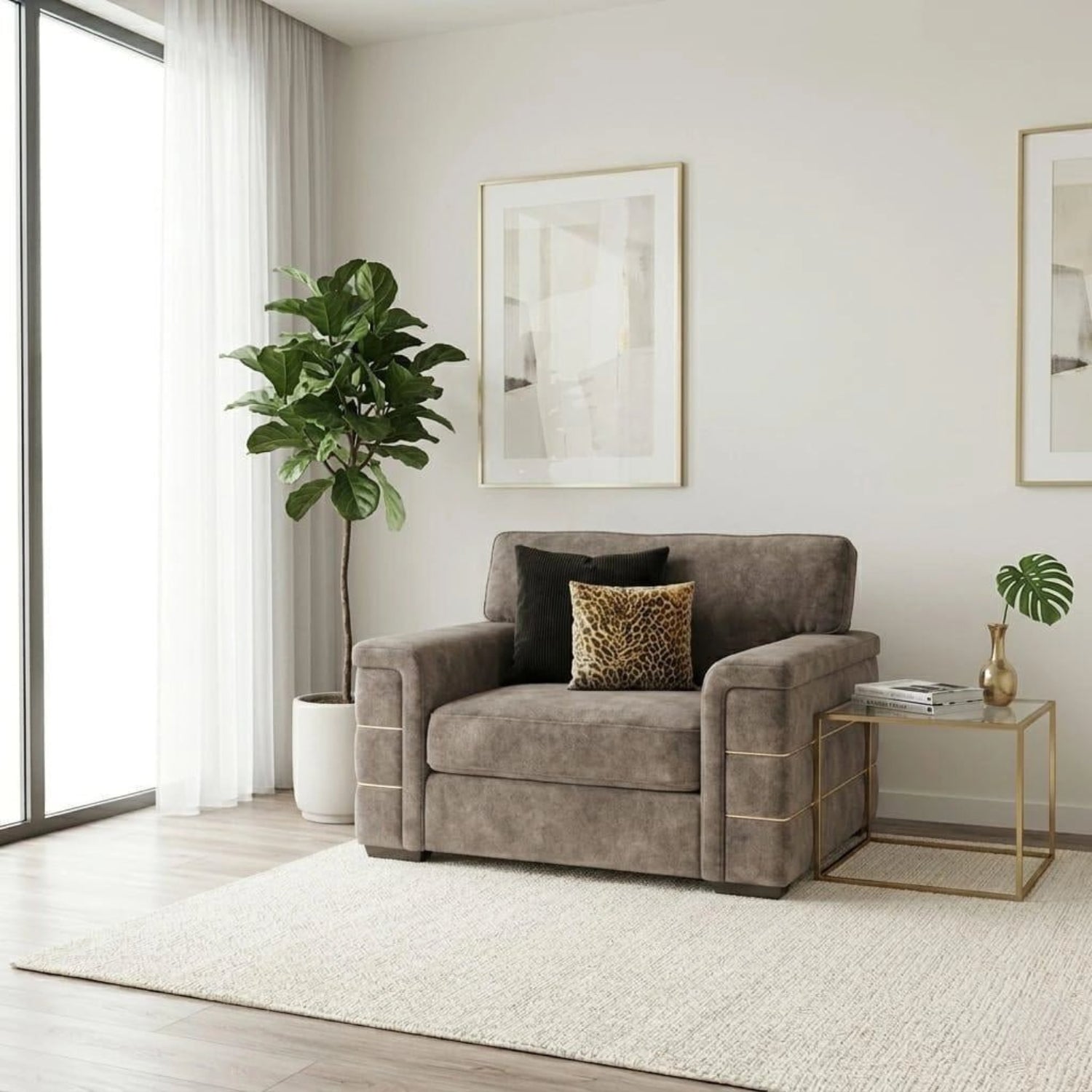 Luxury Glamour Inspire velvet love seat with plush cushions, soft dappled fabric, and an elegant compact silhouette.