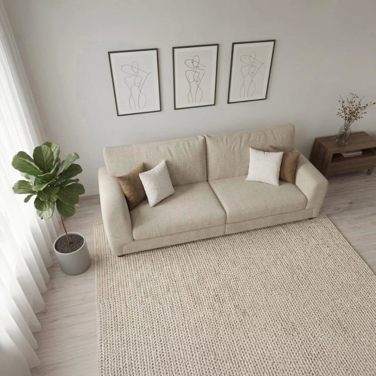 Compact luxury 2 seater fabric sofa with deep seating.