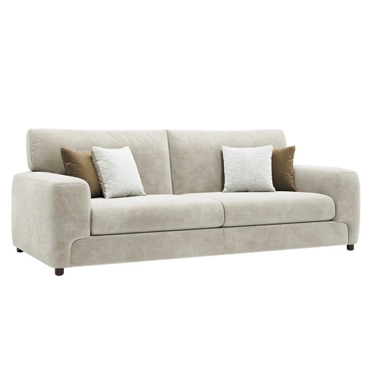 Sergio Astoria Fabric 3 Seater Sofa in ivory fabric.