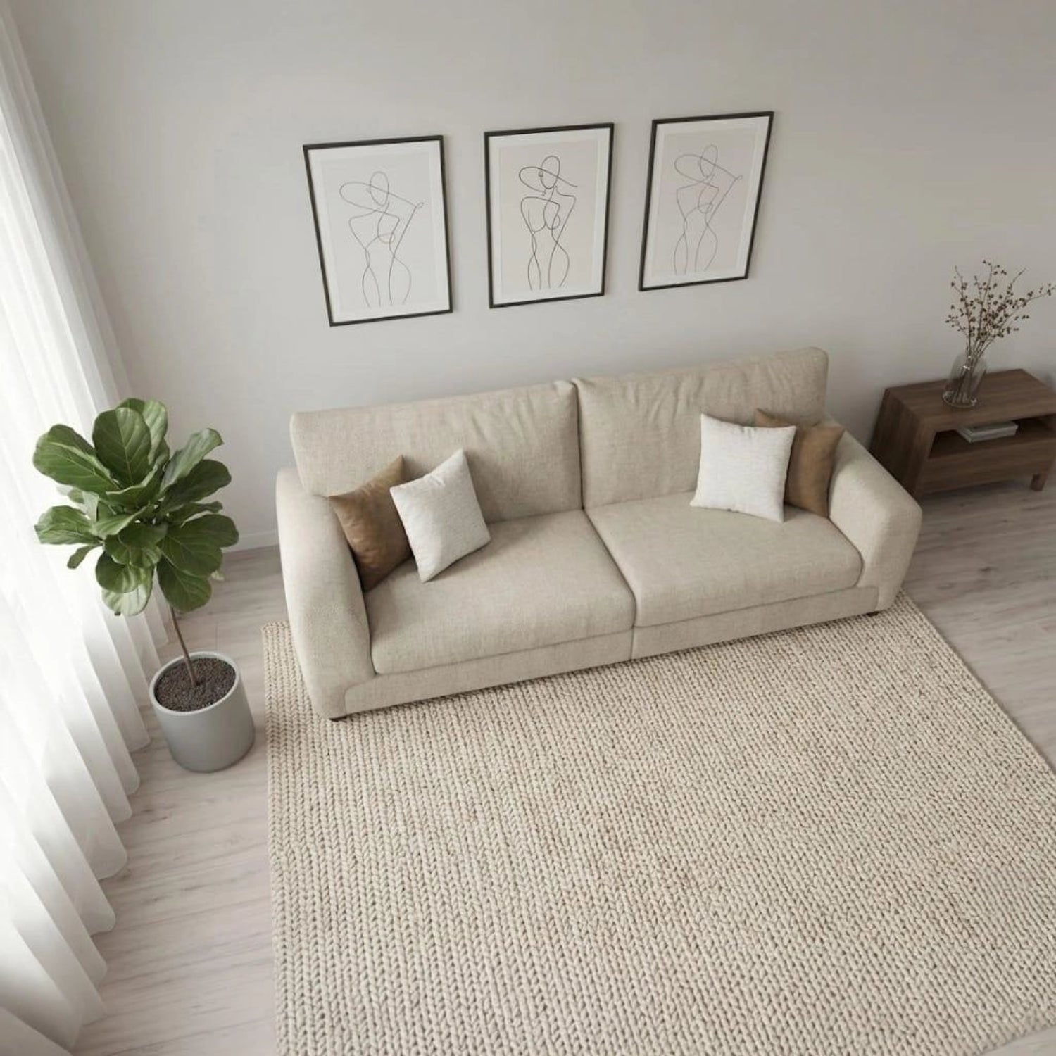 Luxury 3 seater fabric sofa with modern track arm design.