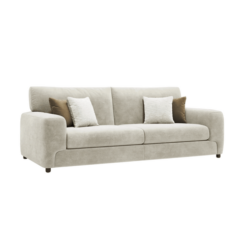 Sergio Astoria Fabric 4 Seater Sofa ivory modern luxury design.