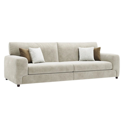 Sergio Astoria Fabric 4 Seater Sofa in ivory upholstery.
