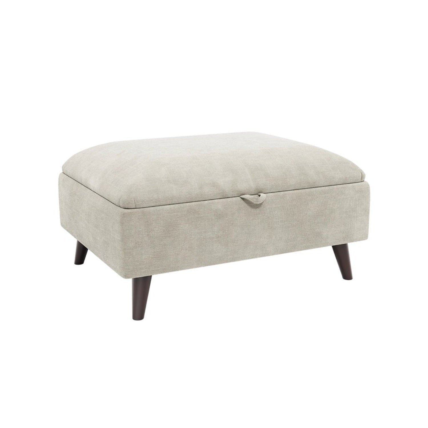 Sergio Astoria Fabric Storage Footstool in ivory upholstery.