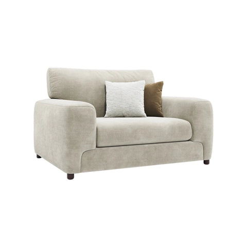Sergio Astoria Fabric Love Chair in ivory fabric.