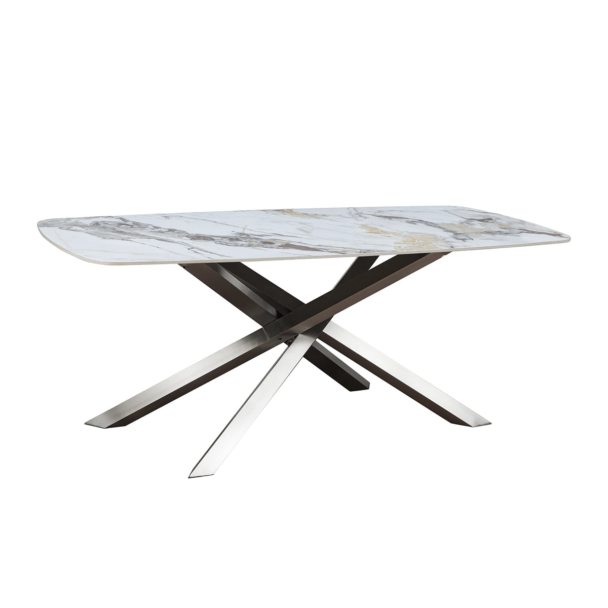 Leicester White Dune High Gloss Ceramic 1.8M Dining Table - Pendle Village Furniture